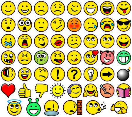 Classic retro style 54 smileysのイラスト素材