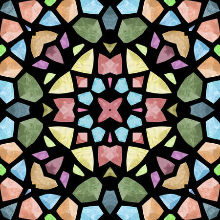 Glass mosaic kaleidoscopic seamless generated hires textureの写真素材