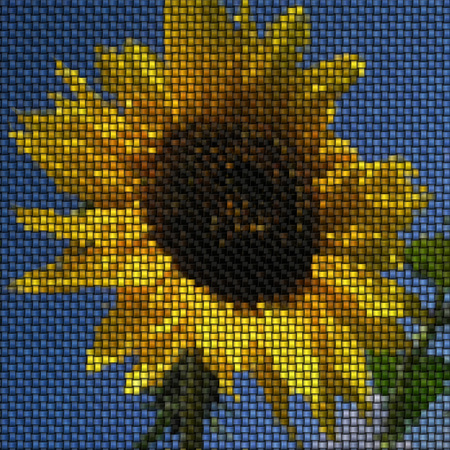 Sunflower knit generated texture or backgroundの写真素材