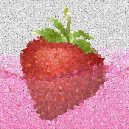 Strawberry in juice glass mosaic generated texture or backgroundの写真素材