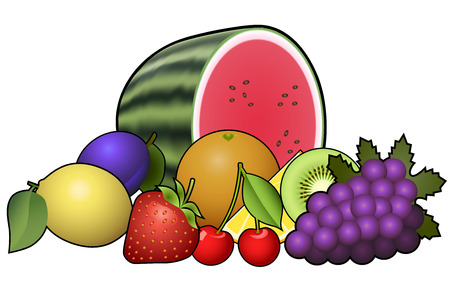Fruits heapのイラスト素材