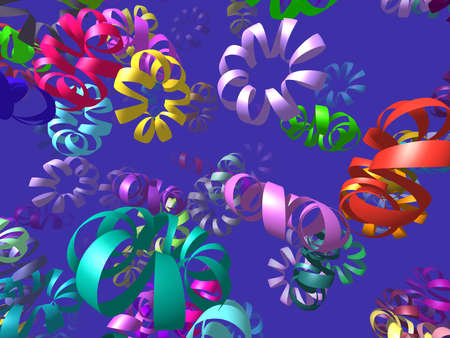 Flying ribbons generated 3D backgroundの写真素材