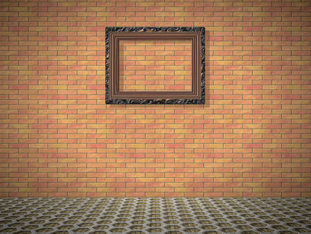 Empty room with picture generated textureの写真素材