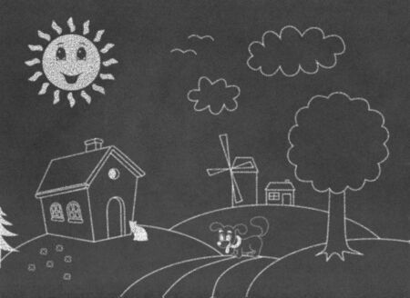 Landscape on chalkboardの写真素材