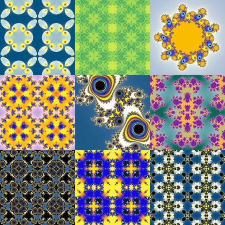 Set of fractal floral patterns