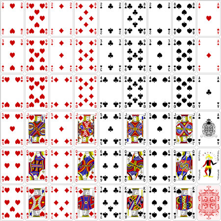 Poker cards full set four color classic design 400 dpi Poker cards full set four color classic design 400 dpi