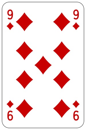 Poker playing card 9 diamondのイラスト素材
