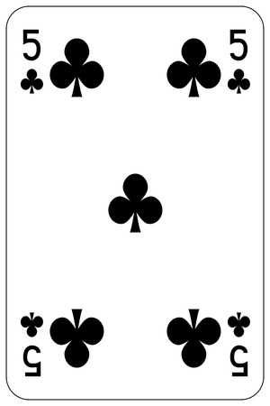 Poker playing card 5 clubのイラスト素材