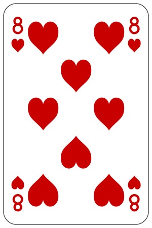 Poker playing card 8 heartのイラスト素材
