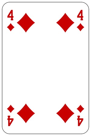 Poker playing card 4 diamondのイラスト素材