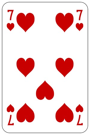Poker playing card 7 heartのイラスト素材