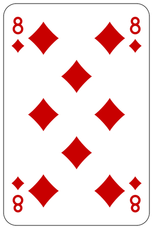 Poker playing card 8 diamondのイラスト素材