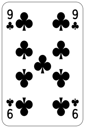 Poker playing card 9 clubのイラスト素材