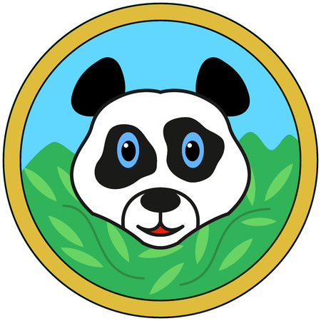 Panda bear headのイラスト素材