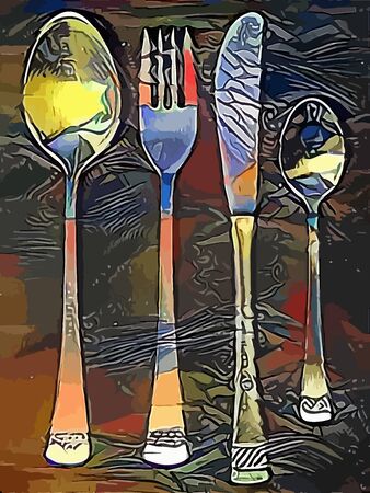 Cutlery set drawing