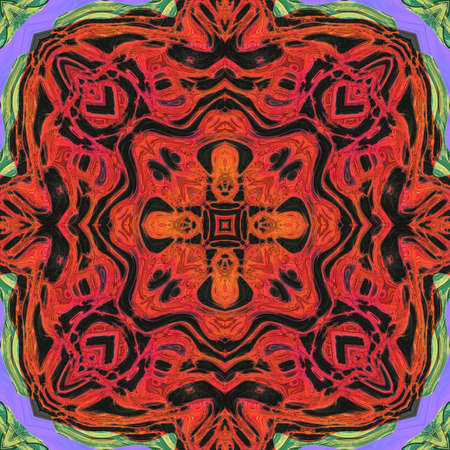 Ornamental fractal pattern wallpaper tile