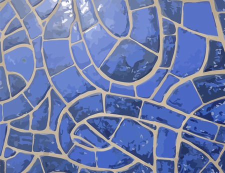 Glazed blue stone vector mosaic textureのイラスト素材