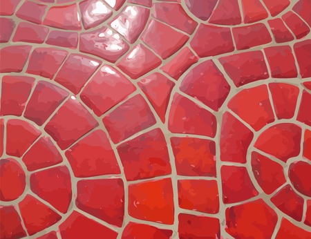 Glazed red stone vector mosaic textureのイラスト素材