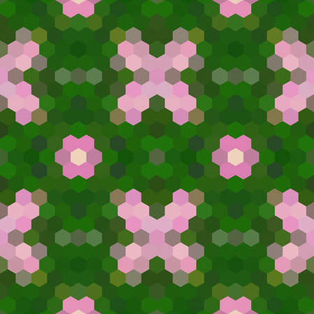 Kaleidoscopic low poly hexagon style vector mosaic background