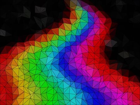 Rainbow low poly triangle style vector mosaic backgroundのイラスト素材