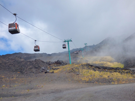 Etna volcano, Sicily, Italy - SEPT 6, 2016: Etna volcano is popular tourist place.のeditorial素材