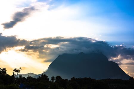 mountain in sunset timeの写真素材