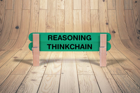 Concept words Reasoning , Thinkchain , Double Light Green Wooden Stick Clothespin with curved wood...
