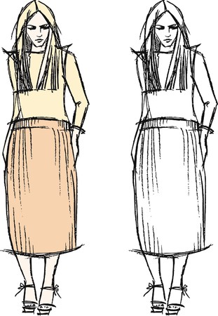  portrait of the young girlのイラスト素材