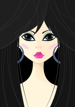 portrait of the young girl のイラスト素材