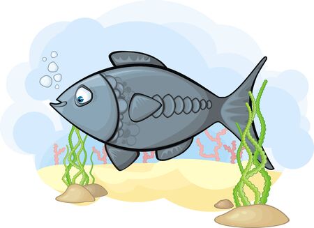 Image of the fish in the seaのイラスト素材