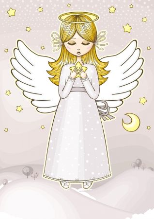 Angel with a starのイラスト素材