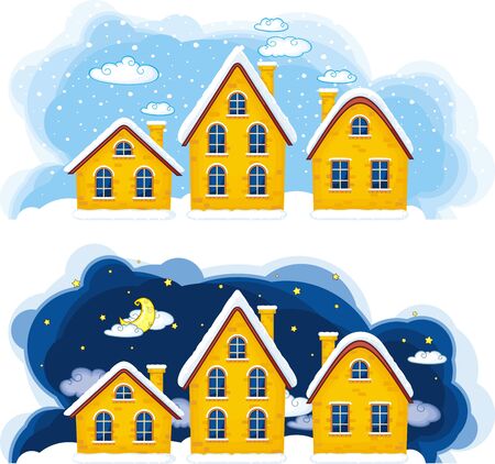 Vector illustration of Christmas suburbsのイラスト素材
