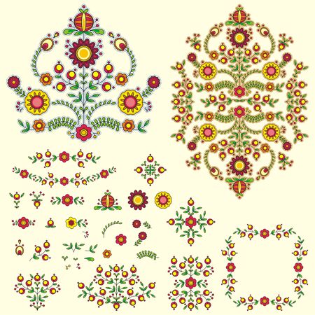 Floral vector illustration setのイラスト素材