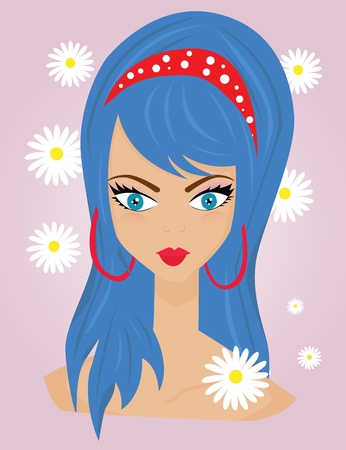 Fresh girl faceのイラスト素材