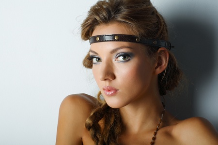 A photo of beautiful girl is in fashion style の写真素材
