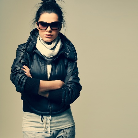 A photo of sexual  beautiful girl is in fashion styleの写真素材
