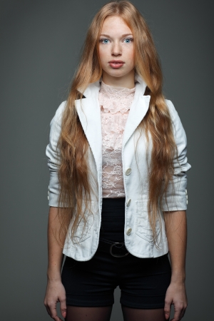 A photo of sexual  beautiful girl is in fashion styleの写真素材