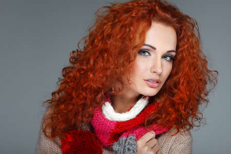 A photo of beautiful girl is in winter clothes