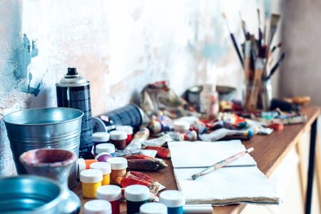 Painting drawing artist objects indoors no peopleの写真素材