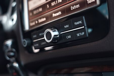 Electric car interior control panel close-up mode of transport