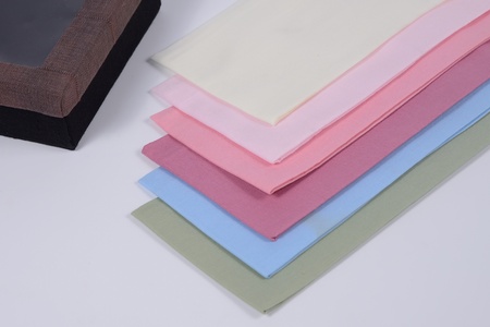 Colorful handkerchief in white background の写真素材