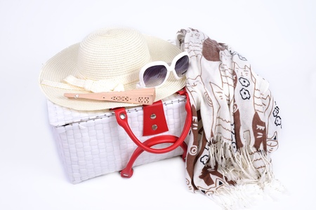 Packing for summer holiday at the beach.の写真素材