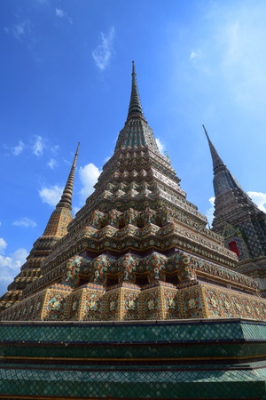 Ancient pagoda at Wat Pho,the famous tourist attractions of Thailand の写真素材