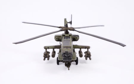 Front view of apache helecopter model on white backgriund の写真素材