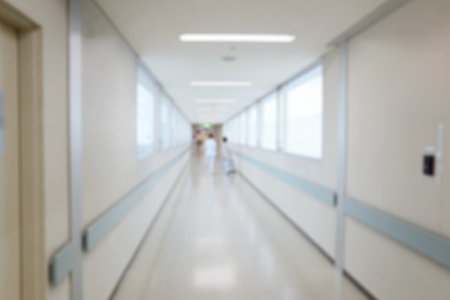 Blur background of hospital walkway.のeditorial素材
