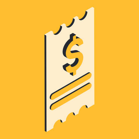 Dollar bill. Vector illustration in modern isometric style. 3d receipt icon.のイラスト素材