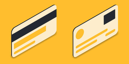 Abstract credit card. Vector illustration in modern isometric style. 3d card icons.のイラスト素材