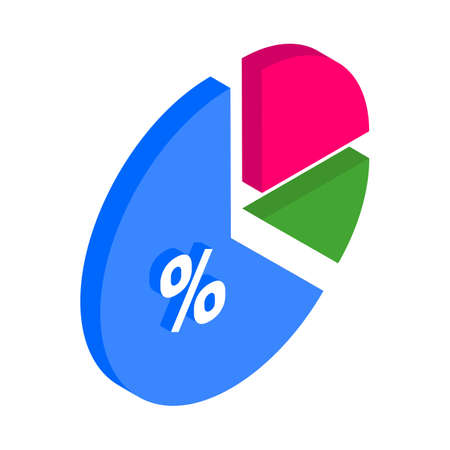 Pie chart. Infographic element. Vector illustration in isometric style. 3d icon.のイラスト素材