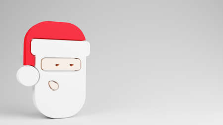 Santa's head. Holiday icon. 3d render illustration.の写真素材