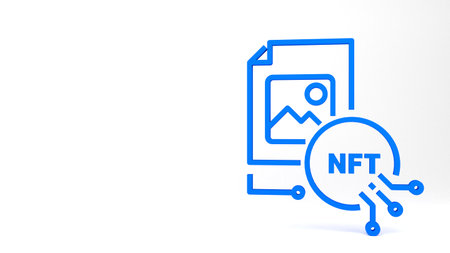 NFT and crypto art icon. 3d render illustrationの写真素材